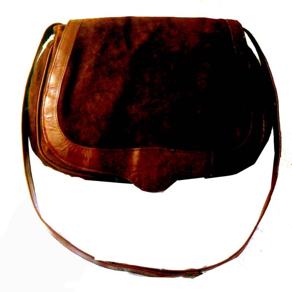 Rust Suede Front Flap Handbag